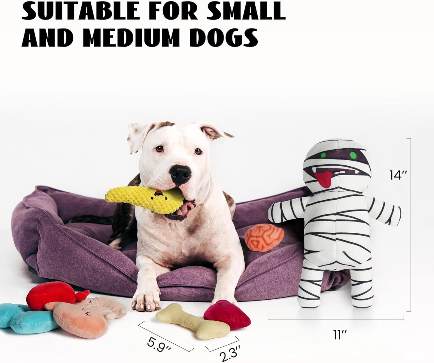 9 in 1 Zombie Plush Dog Toys with Organs shaped toys