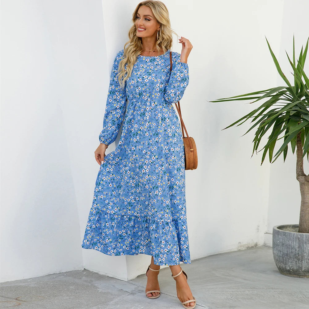 Sping Summer Bohemian Women Maxi Dress