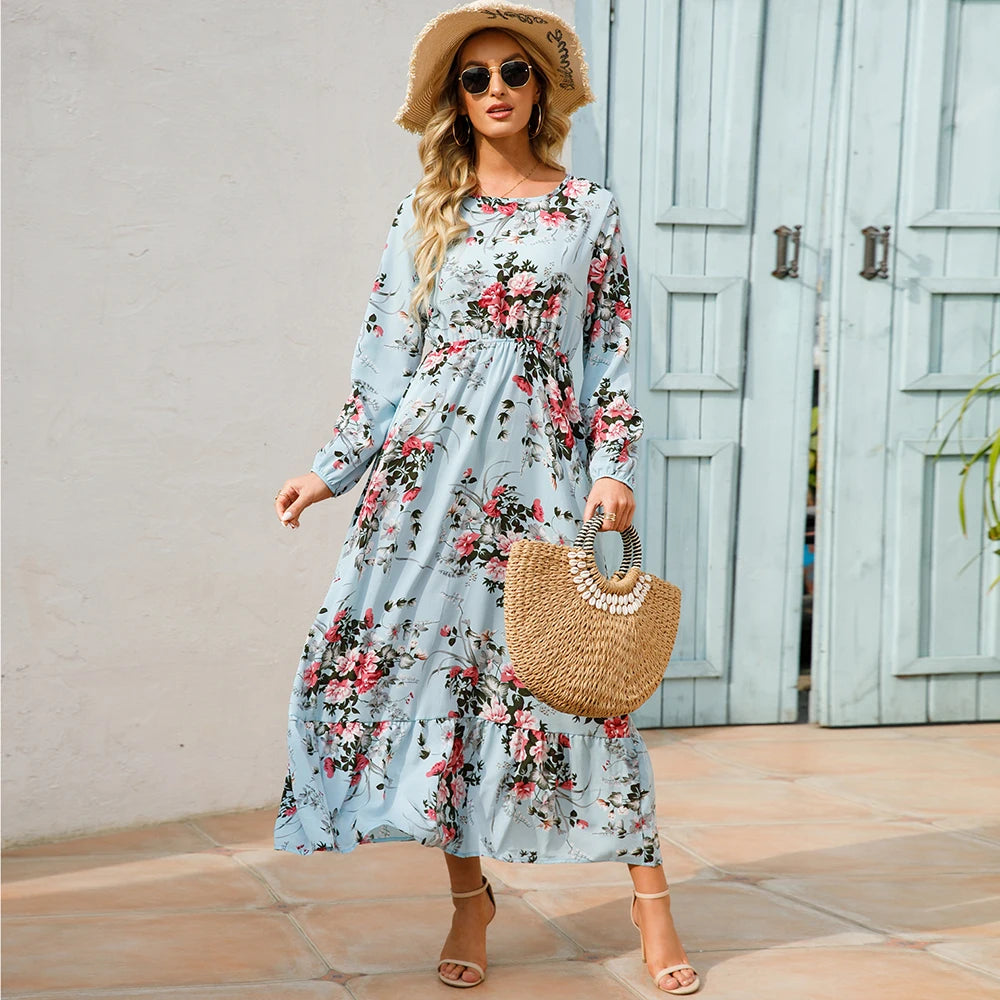 Sping Summer Bohemian Women Maxi Dress