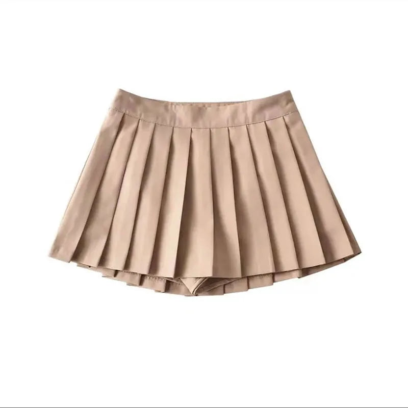 Women Pleated Skirts High Waist Summer Vintage Mini Skirts