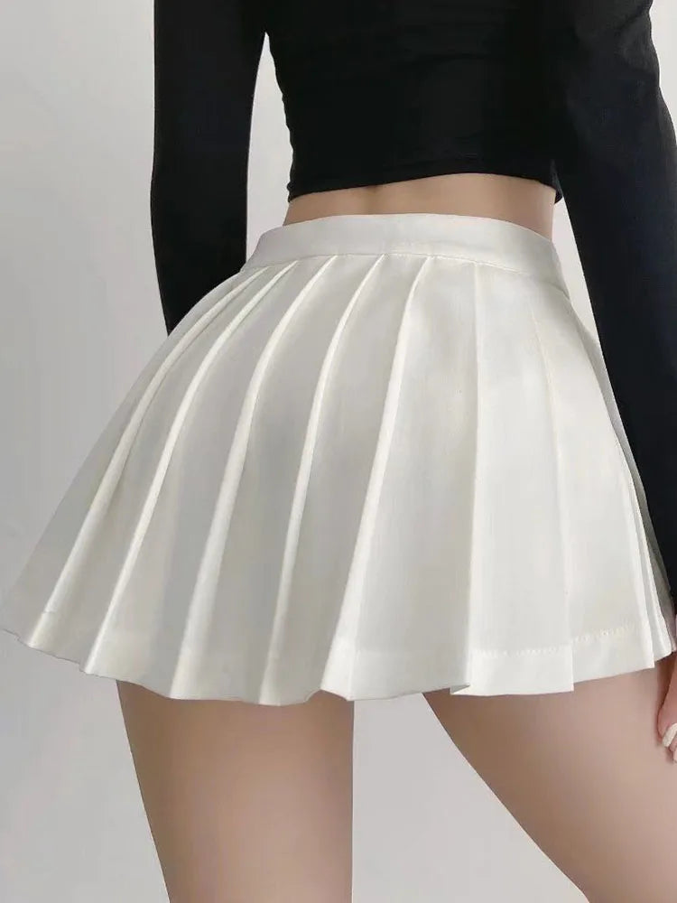 Women Pleated Skirts High Waist Summer Vintage Mini Skirts