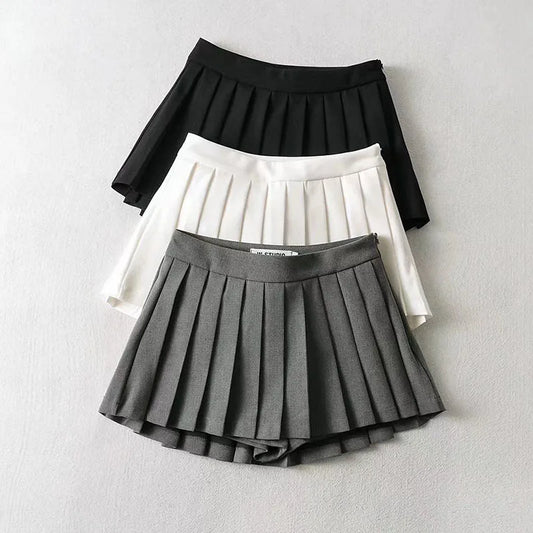 Women Pleated Skirts High Waist Summer Vintage Mini Skirts